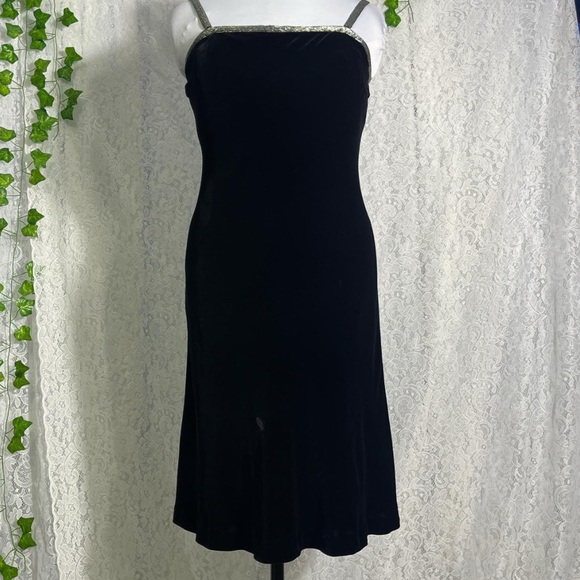 Ralph Lauren Black and Silver Beaded Dress - Picture 1 of 4